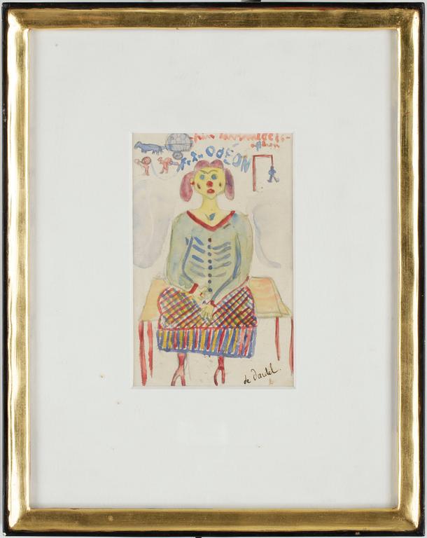 NILS VON DARDEL, akvarell på brevkort, sign o dat på poststpl 1919.