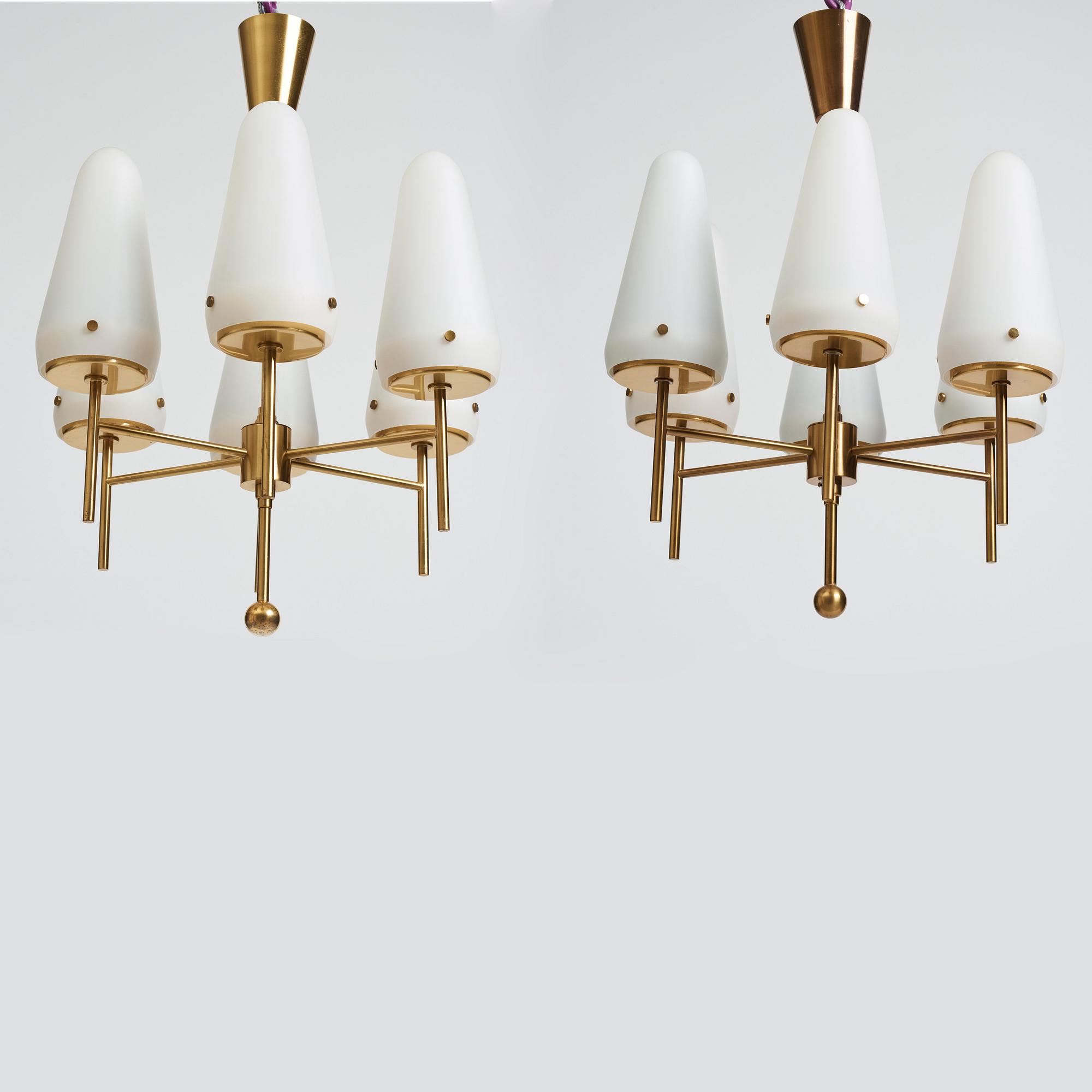 Hans-Agne Jakobsson, two ceiling lamps, model "T 82", Hans Agne Jakobsson AB, Markaryd, 1950-60s.