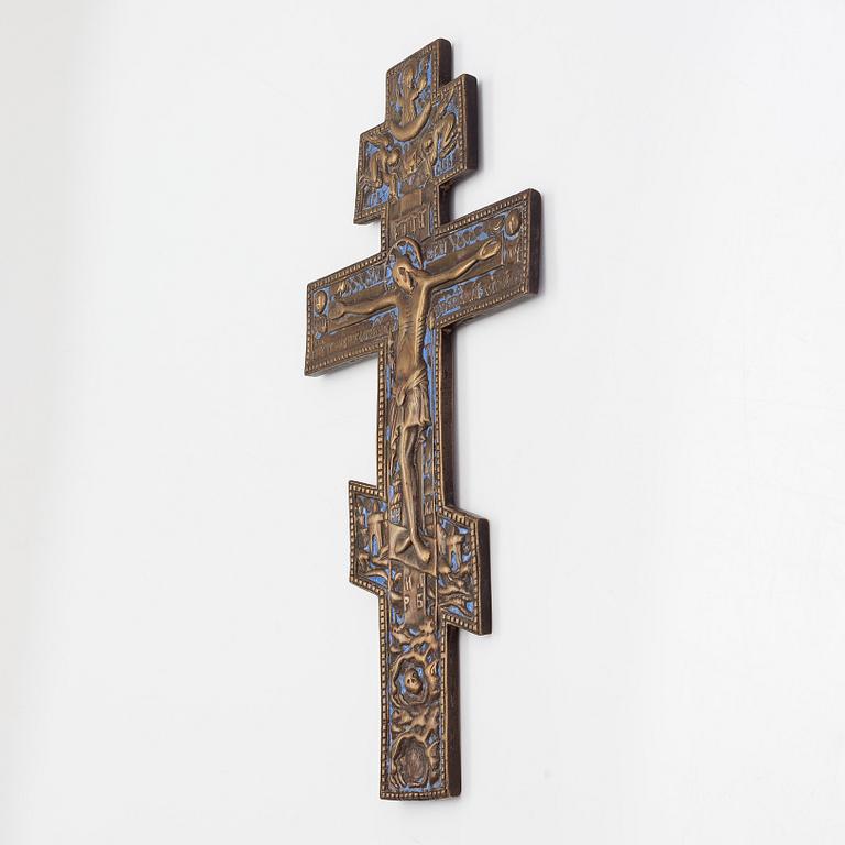 A late 19th-century brass icon cross.