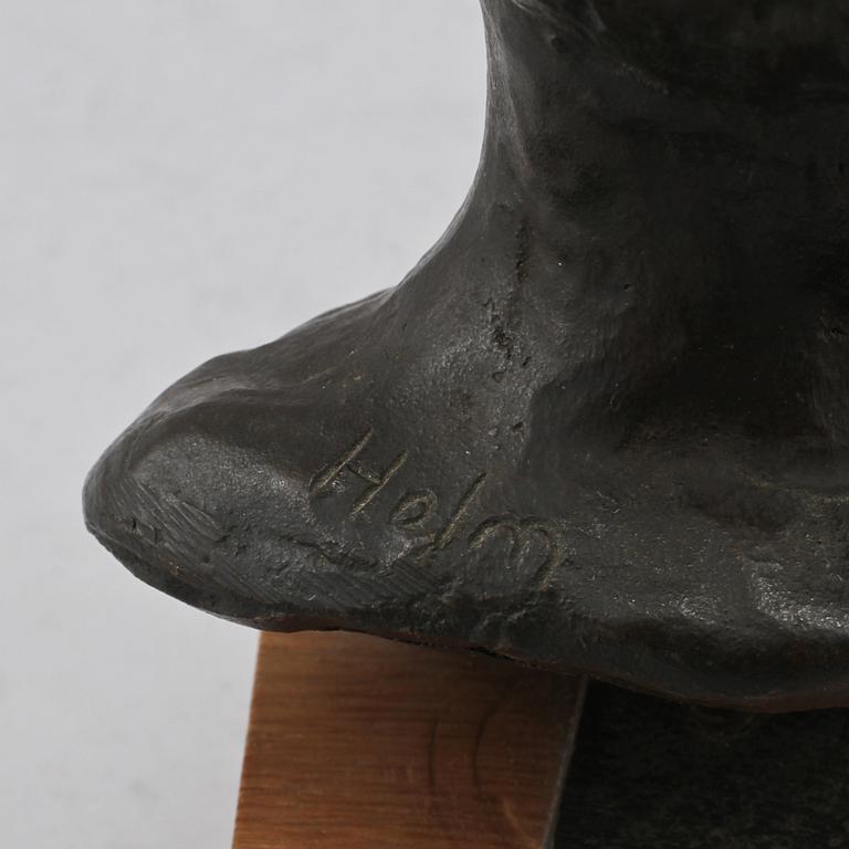 SKULPTUR, mörkpatinerad brons, signerad Holm, 1900-tal.