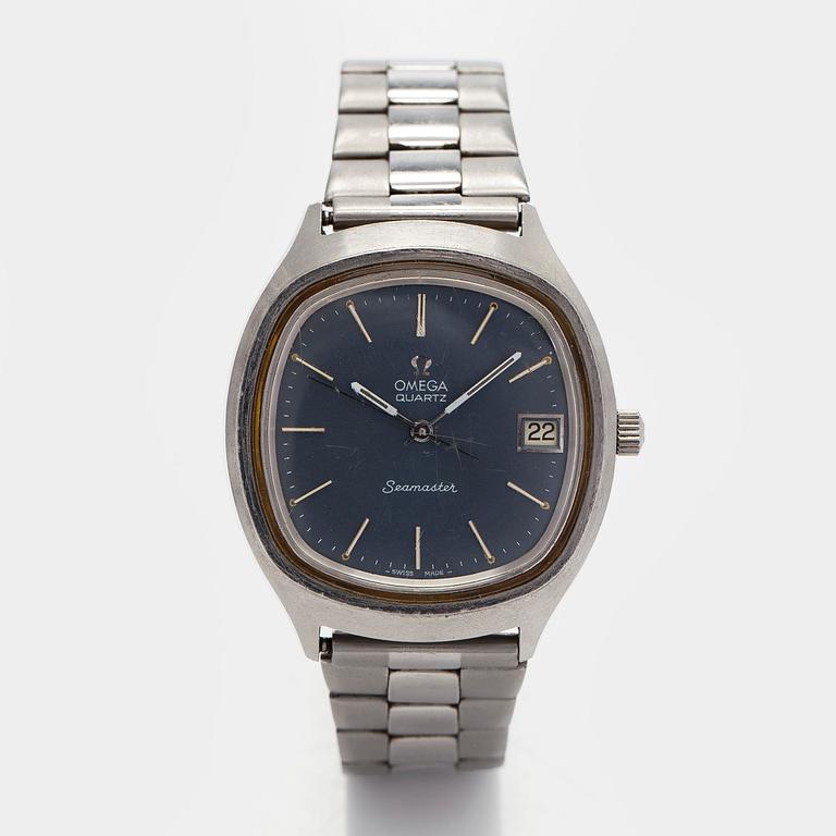 Omega, Seamaster, armbandsur, 37 x 40 mm,  stål, quartz, ca 1977.
