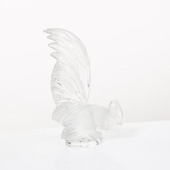 9 glass figurines, Lalique, France.