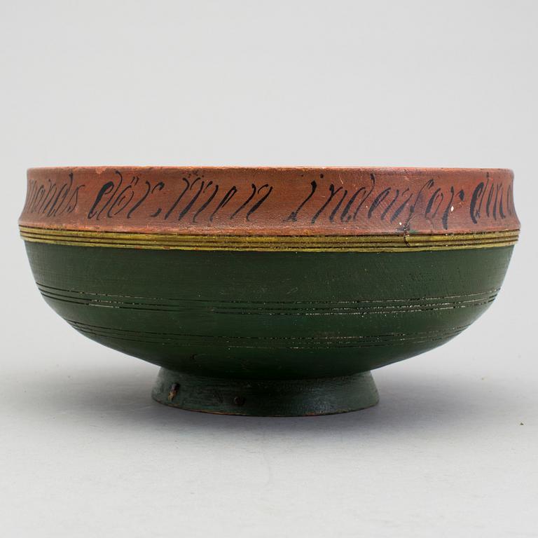 A 19th century painted folk art bowl Norway.