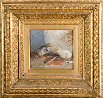 LYDIA ROBSAHM, öljy levylle, monogrammisigneerattu L.R., päivätty 95. A tergo signeerattu Lydia Robsahm.