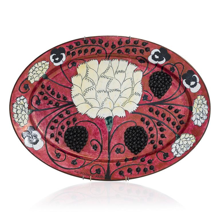 Birger Kaipiainen, a decorative ceramic plate signed Kaipiainen Arabia.