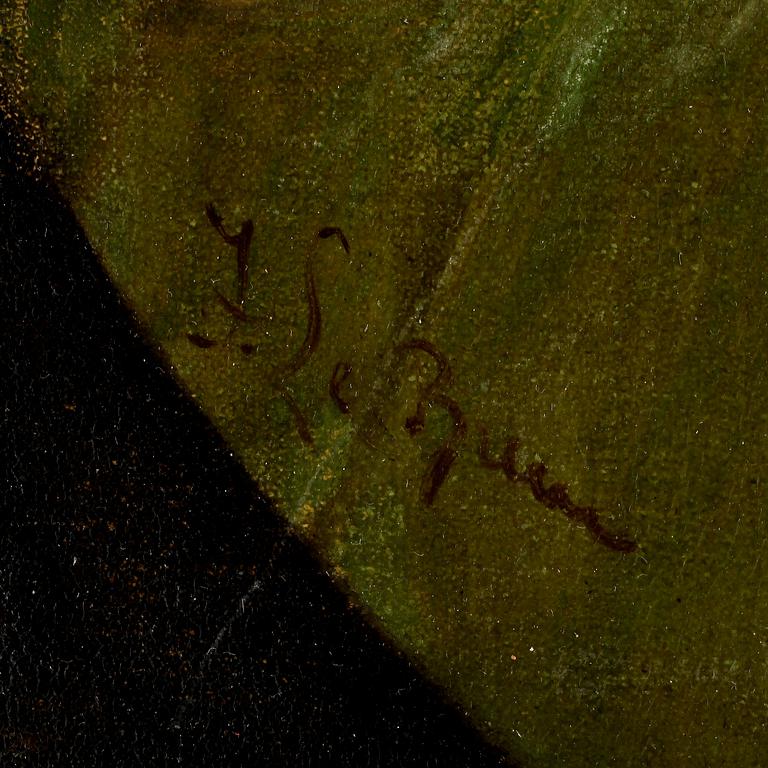 OKÄND KONSTNÄR, olja på duk, otydligt signerad, 1800-tal.