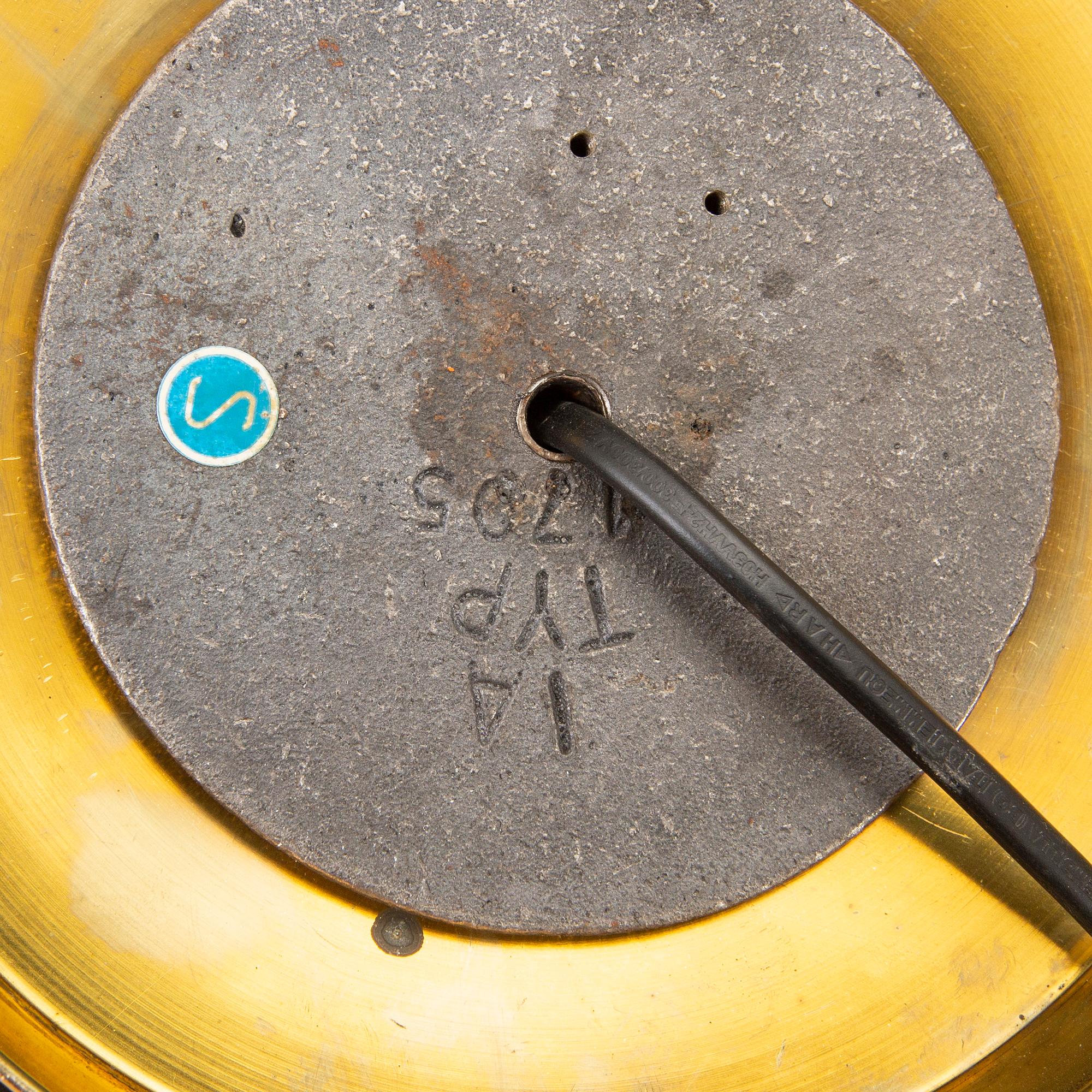 A late 20th century brass table lamp.