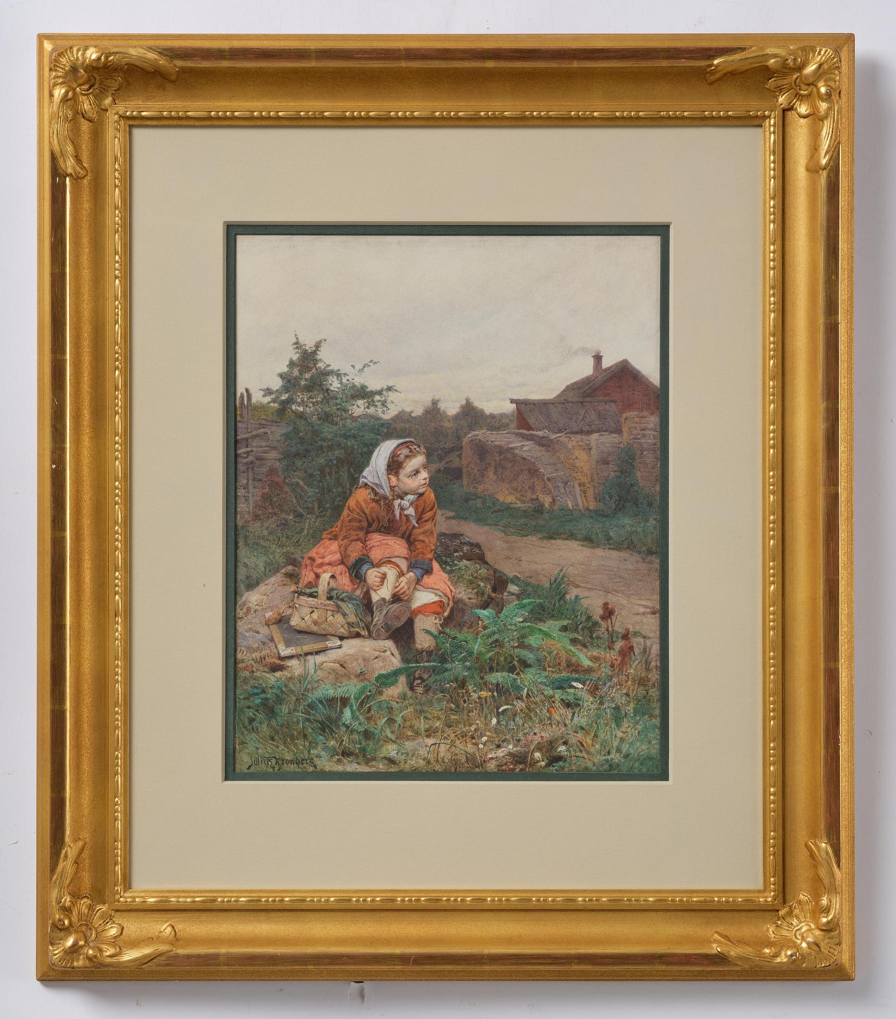 Julius Kronberg, Snöra skon.