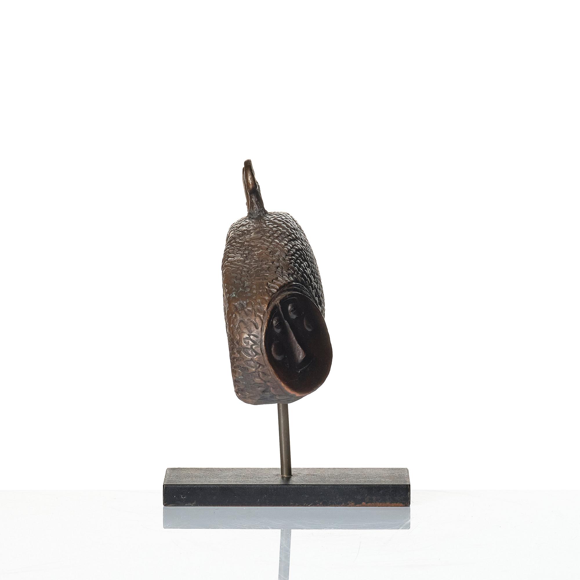 Stig Lindberg, a patinated bronze sculpture, Scandia Present, Sweden 1970s, no 313.