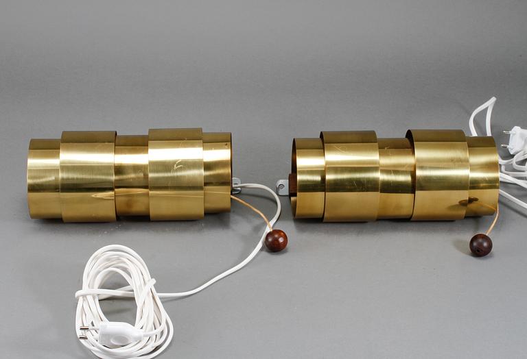 VÄGGLAMPOR, ett par, troligen Hans-Agne Jakobsson, Markaryd, 1900-talets andra hälft.