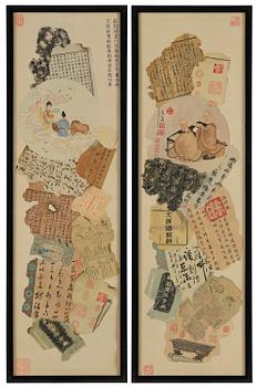 1026. Two Chinese Bapo paintings by Anonymous artist, 20th century.