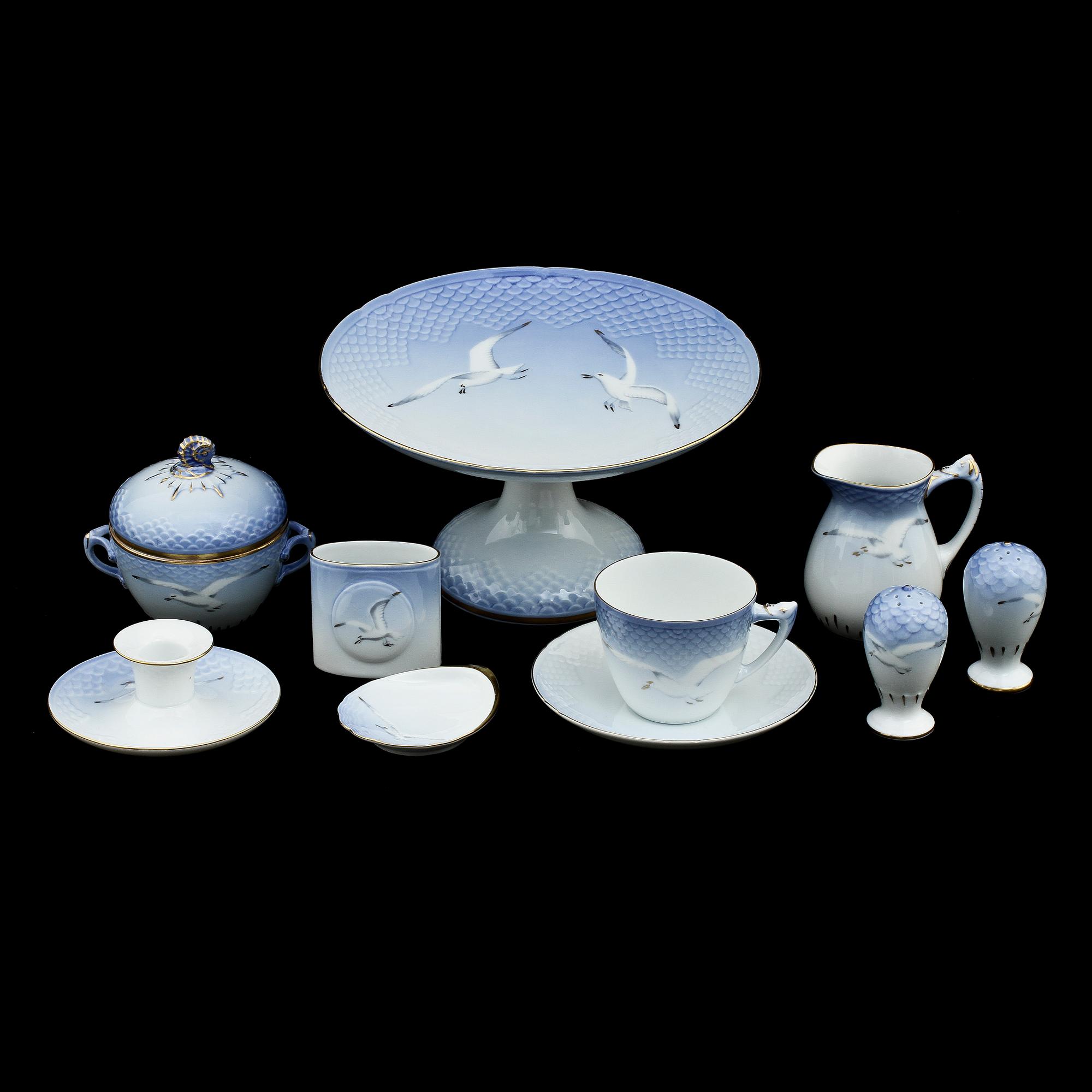 SERVIS, 103 delar, porslin, "Måsen", Bing o Gröndahl.