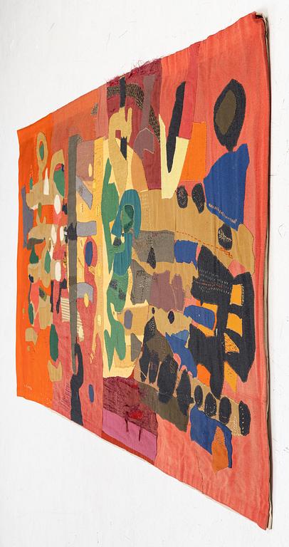 Sten Kauppi, a  tapestry, appliqué work in wool, c. 270 x 180 cm signed.