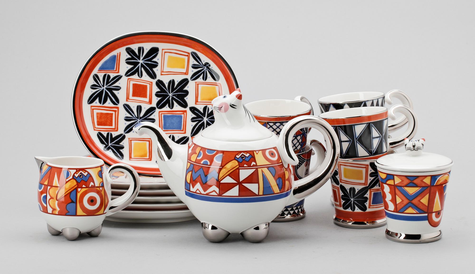 TESERVIS, 15 delar, Villeroy & Boch, "Benedikt and friends africa", 2000-tal.