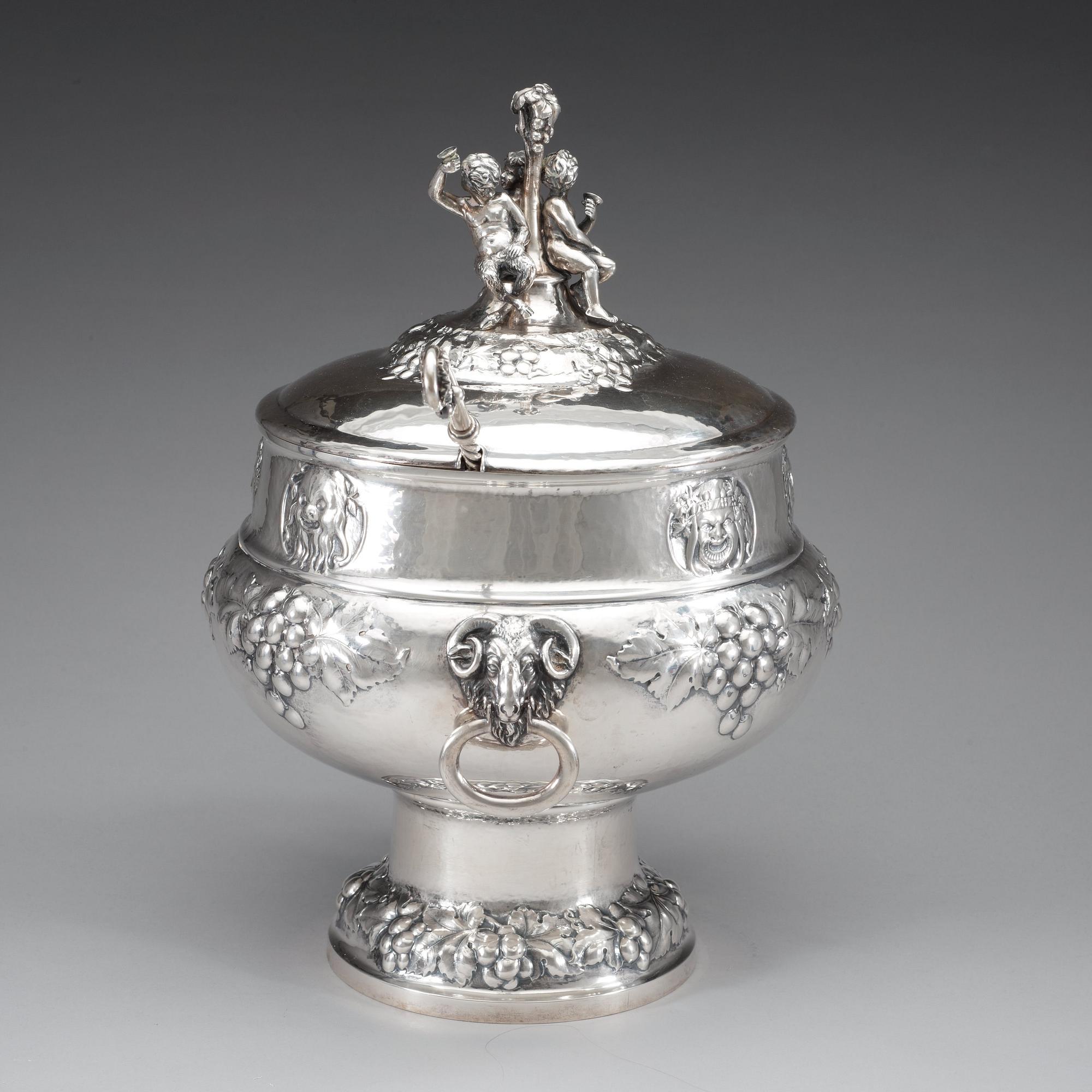 A Norwegian early 20th century parcel-gilt punsh-bowl, makers mark of M. Aase.