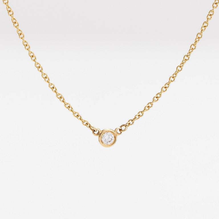Tiffany & Co, Elsa Peretti, an 18K gold necklace with a ca. 0.05 ct diamond.