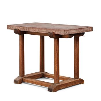 249. Axel Einar Hjorth, a red limestone top and stained pine side table, Nordiska Kompaniet, Sweden 1929.