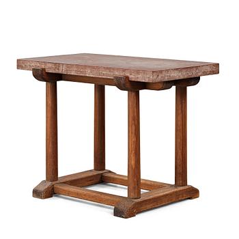 249. Axel Einar Hjorth, a red limestone top and stained pine side table, Nordiska Kompaniet, Sweden 1929.