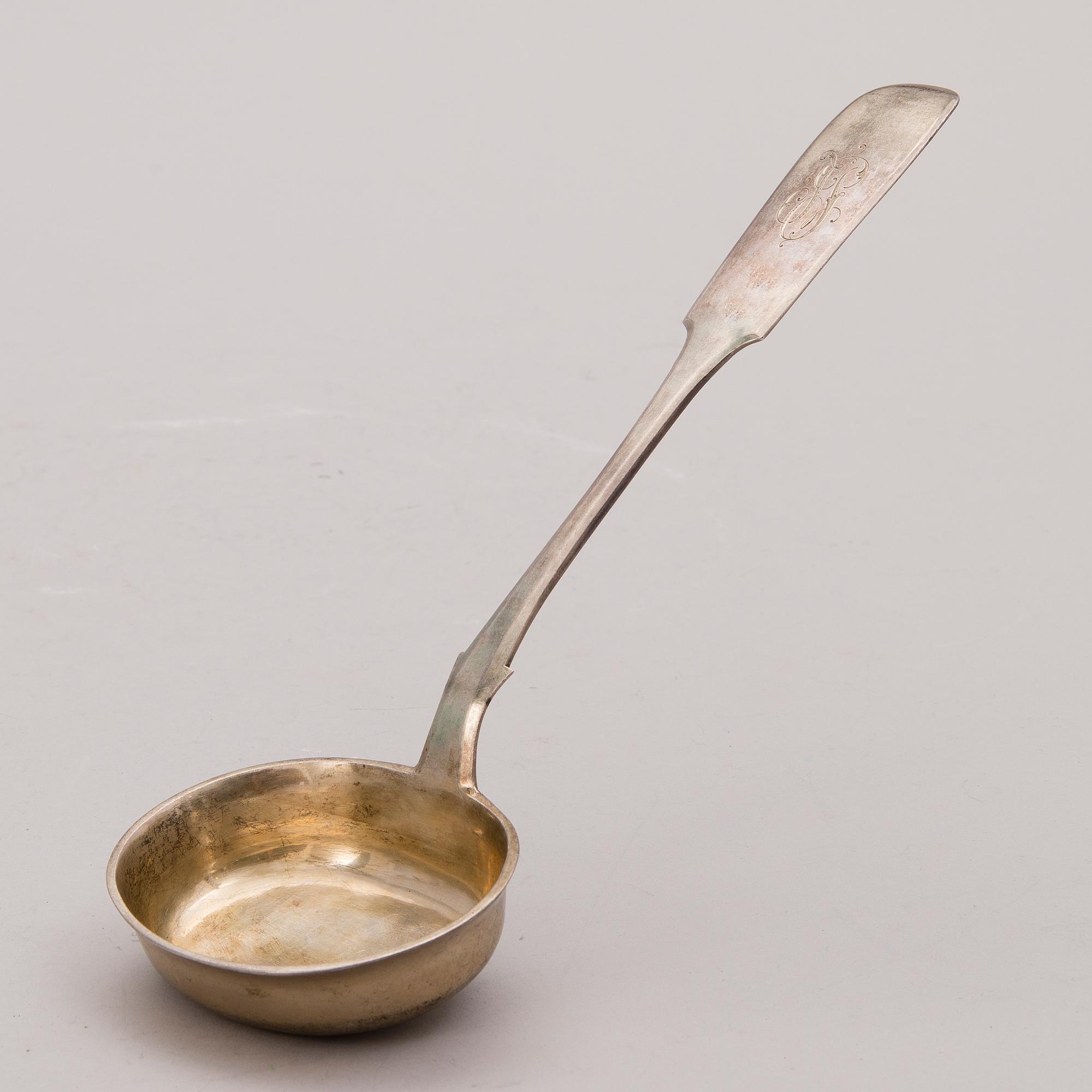A Russian silver ladle, Moscow 1897.