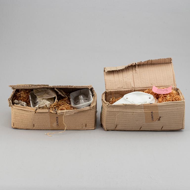 WILHELM WAGENFELD, three ceramic wall lights, Lindner Keramik, Bamberg, 1950's/60's.