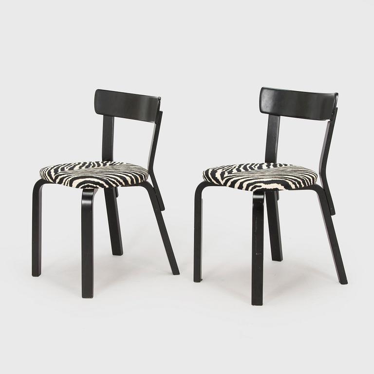 Alvar Aalto, stolar, 6 st, modell 69, Artek, 1900-tal.