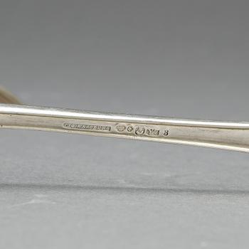 BESTICK, 9 delar, silver, C.G Hallberg, Stockholm 1925-1926. Ca 577 gram.