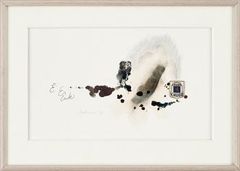 Erik Dietman · ERIK DIETMAN, blandteknik med collage, sign och dat -76.