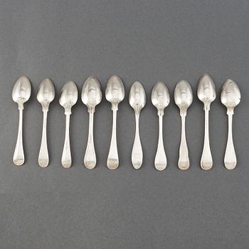 Kaffeskedar, 32 st, silver, Sverige, 1856-1905.