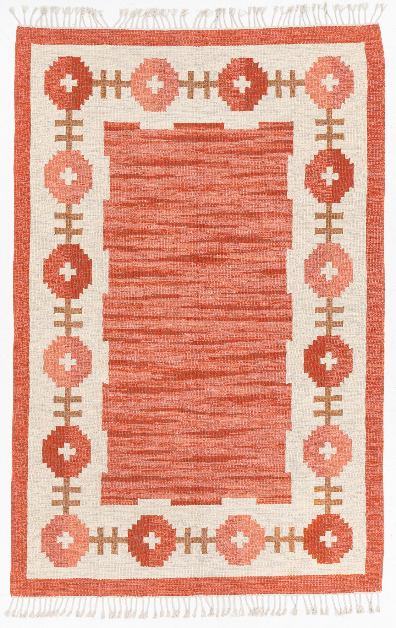 Rug, flat weave, Sweden, 1960s, approx. 247 x 160 cm.