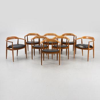 Illum Wikkelsø, eight chairs, Denmark, 1950's/60's.