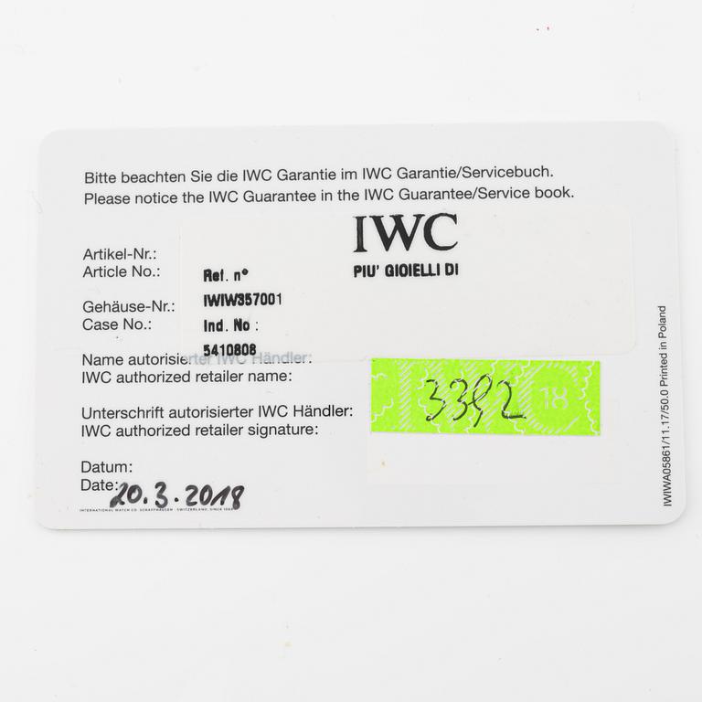 IWC, Ingenieur, wristwatch, 40 mm.