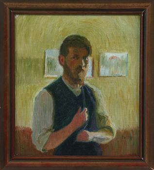 THOR FAGERKVIST, olja på pannå, sign.