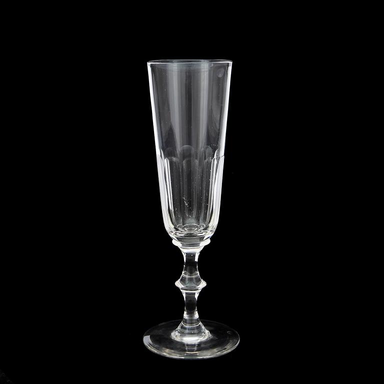 CHAMPAGNEGLAS, 8st, omkring 1900.