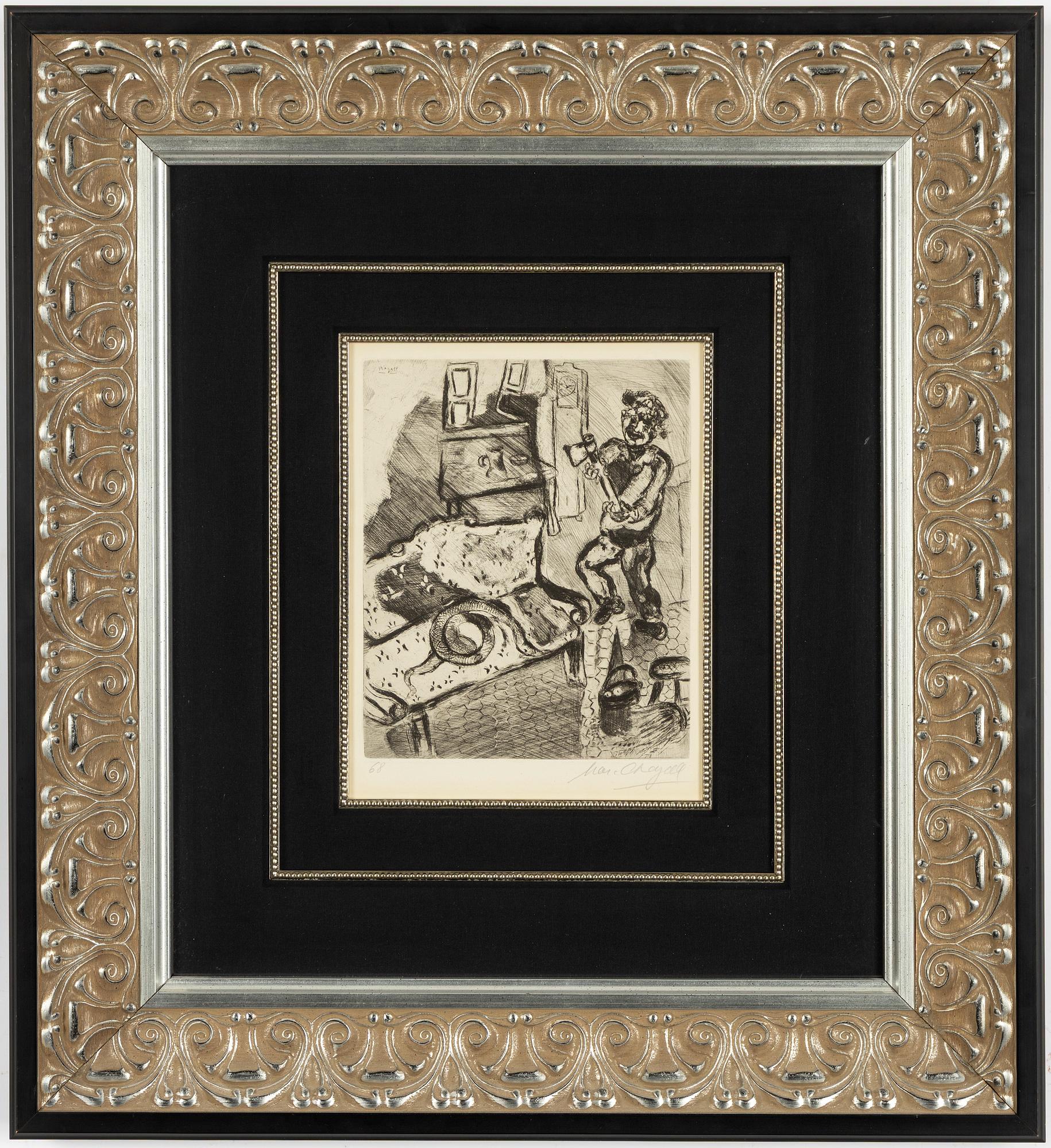 Marc Chagall, "The Villager and the Serpent" from "The Fables of La Fontaine".