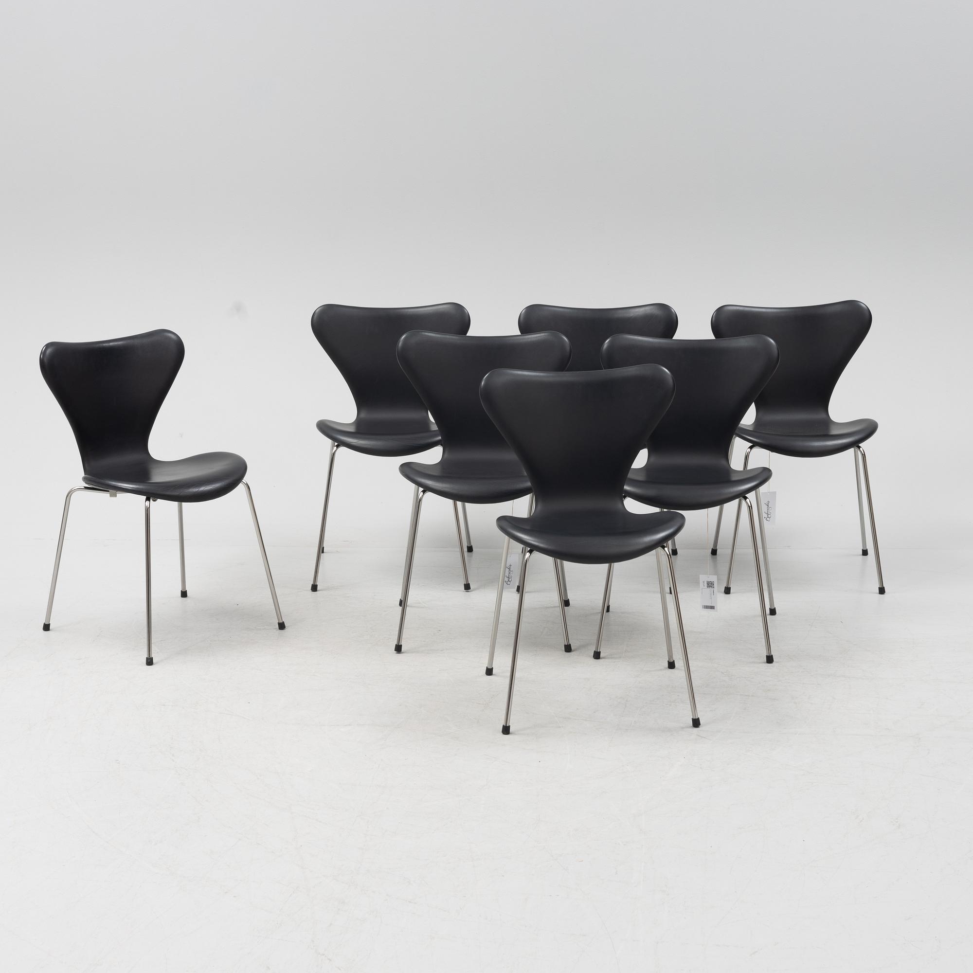 Arne Jacobsen, stolar, 7 st, Republic of Fritz Hansen, 2000-tal.