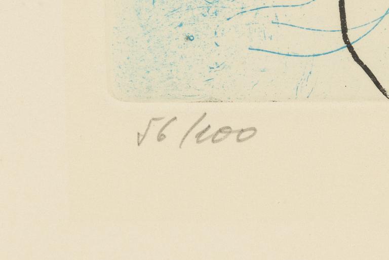 Roberto Matta, etching in colours, signed 56/100.