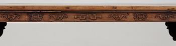 A Hardwood Long Table (Jiaotousun Qiaotouan), 17/18th Century, presumably Huanghuali.