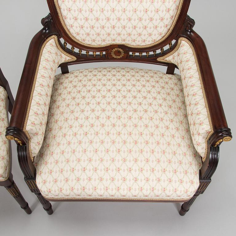 A six-piece furniture set, Nikolai Boman's, Turku, 1890s.