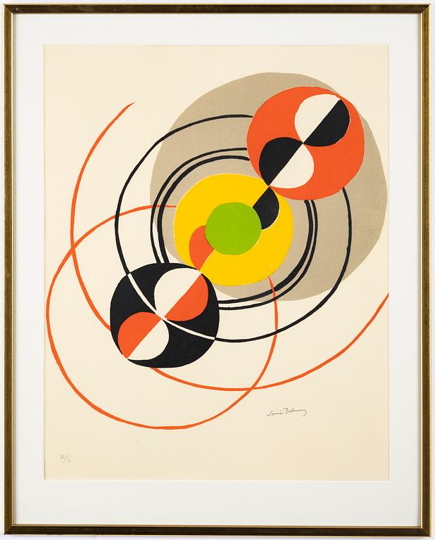 Sonia Delaunay, färglitografi, signerad och numrerad XL/L.