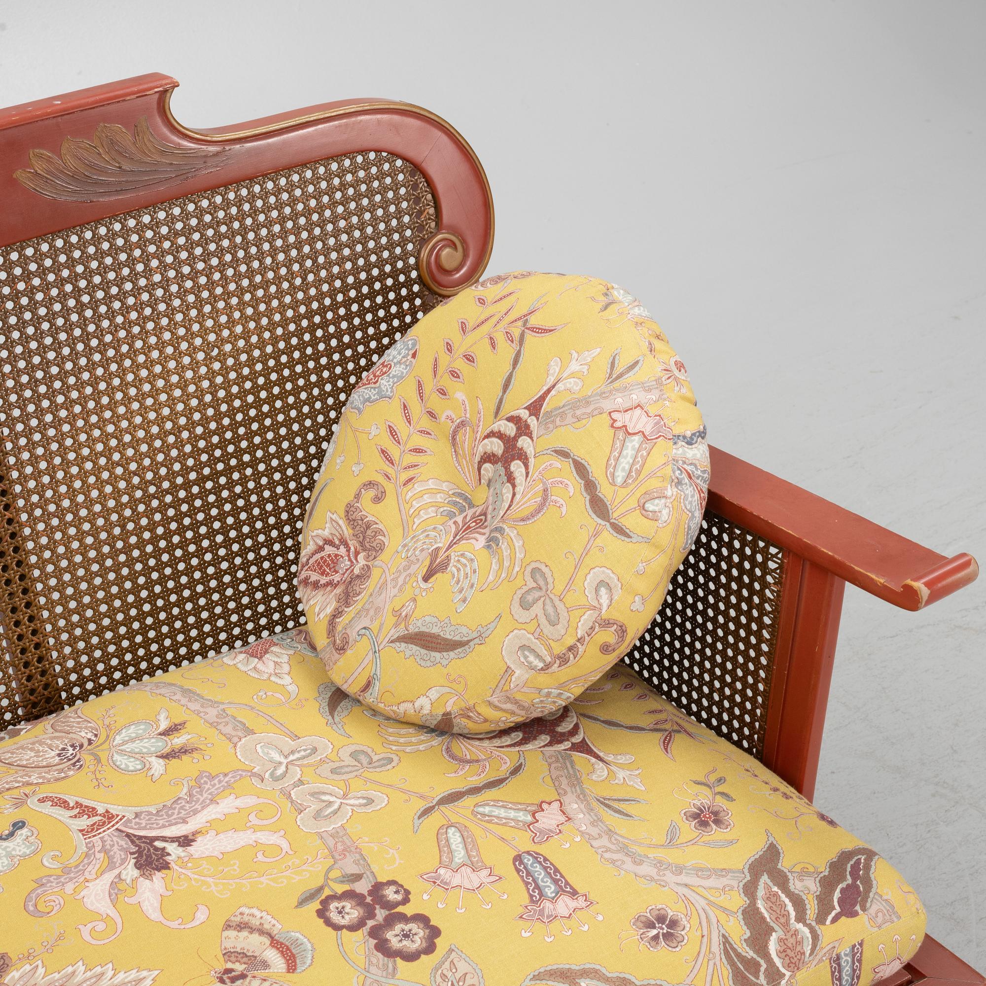 A Swedish Grace sofa, armchair and coffee table, Herbert Anderssons Möbelverkstäder, 1920's.