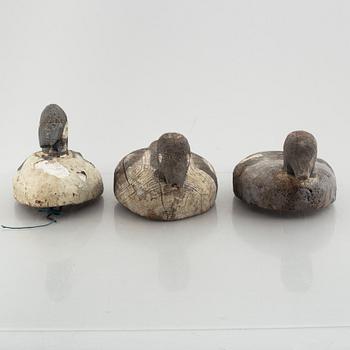 A set of three decoy ducks, early 20th Century.