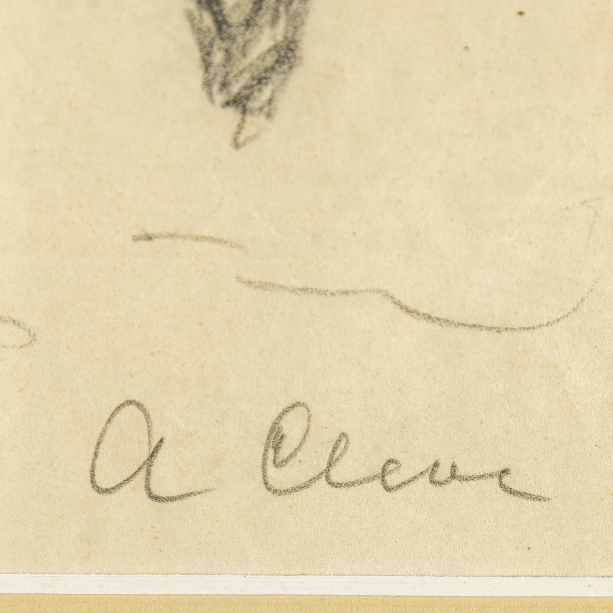 AGNES CLEVE, pencil on paper. Signed A Cleve.
