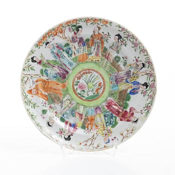 Fat och skål, porslin, Kanton, Kina, Qingdynastin, 1800-tal.