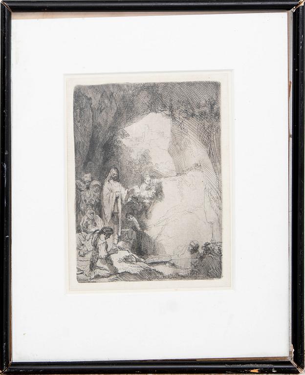 Rembrandt Harmensz van Rijn, The raising of Lazarus, small plate, later print.