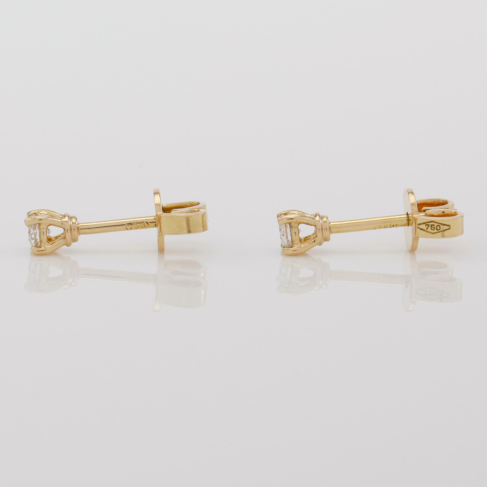 ÖRHÄNGEN, 1 par, 18K guld och diamanter tot ca 0.28 ct.