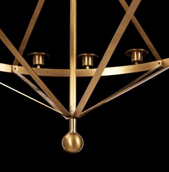 A Sigurd Persson 18 light brass chandelier, Sweden 1960's.