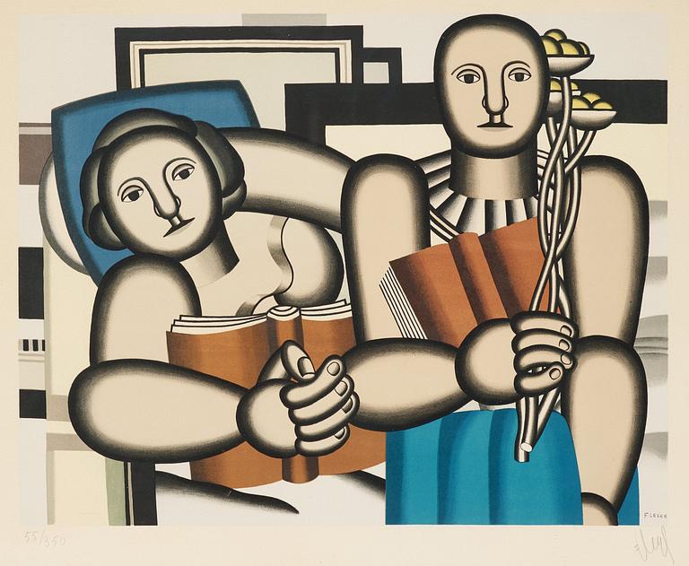 FERNAND LÉGER, Färglitografi, 1953, signerad med blyerts 55/350, efter Fernand Léger, utgiven av Galerie Louis Carré.