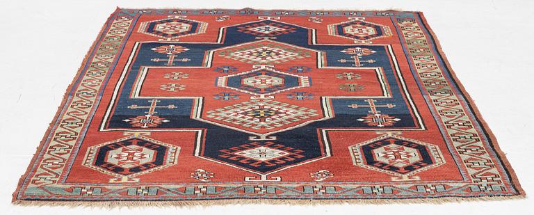 An antique Kazak rug, South Caucasus, c 212 x 147 cm.