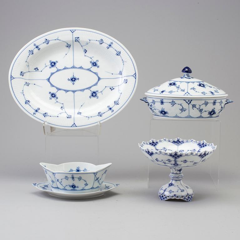 A 37-piece porcelain service, 'Musselmalet', Royal Copenhagen,