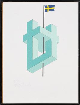 OSCAR REUTERSVÄRD, 15 st, mapp av färglitografier, signerade och numrerade.